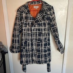 Blue and orange Merona rain coat jacket trench coat